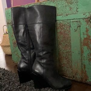 Black leather knee high boots (Aldo)
